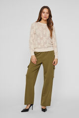 Vila Jersey punto pointelle Gris