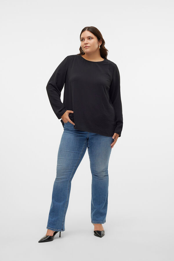 Vero Moda Curve Top encaje en la espalda talla grande Negro