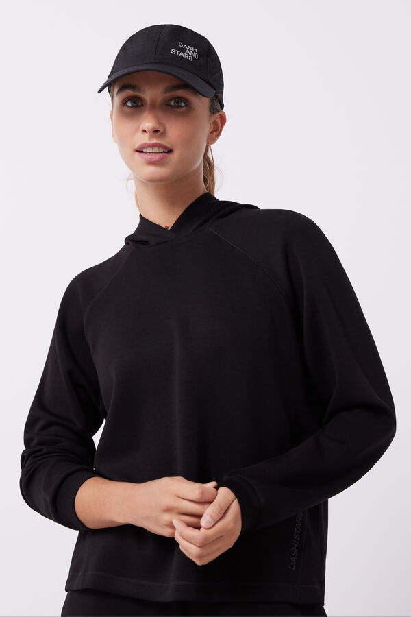 Dash and Stars Sweatshirt capuz tato suave preto preto