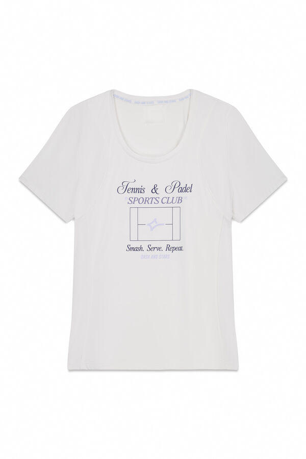 Dash and Stars T-shirt branca de manga curta branco