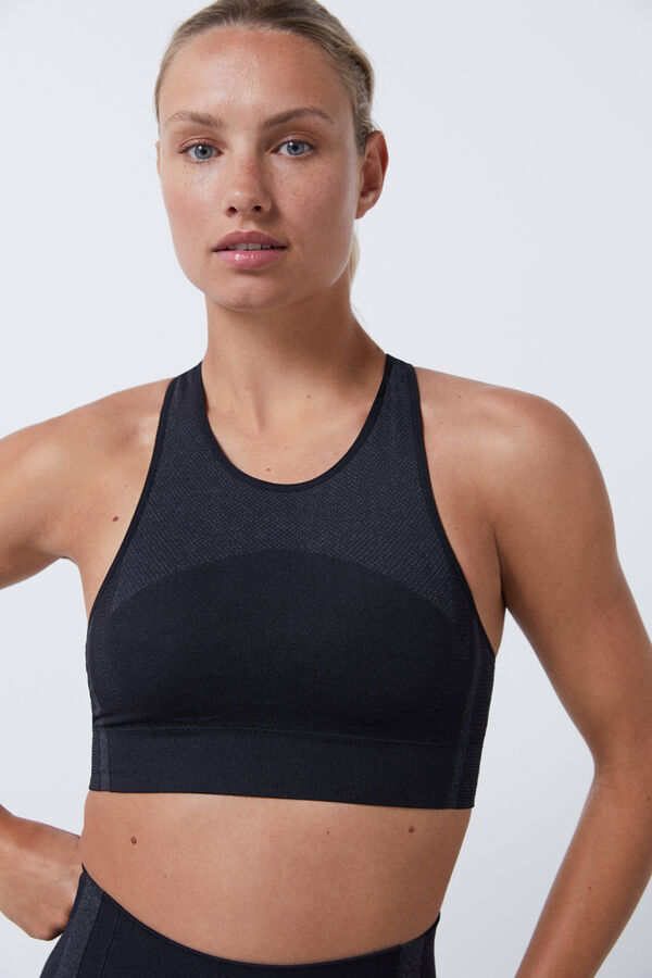 Dash and Stars Soutien desportivo preto Seamless Fit preto