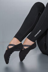 Dash and Stars  Meias de bal&eacute; de algod&atilde;o preto preto