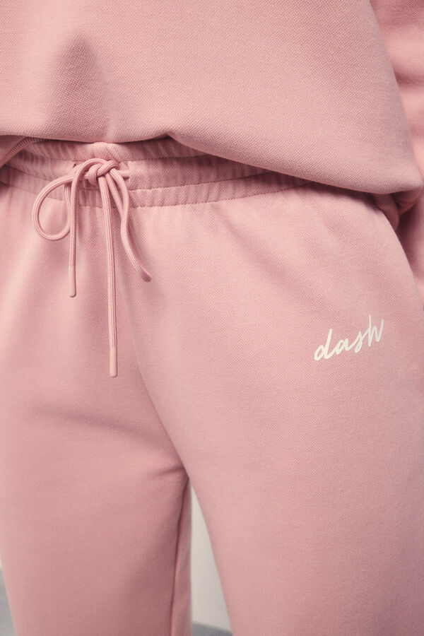 Dash and Stars Cal&ccedil;a reta de pel&uacute;cia em piqu&eacute; rosa rosa