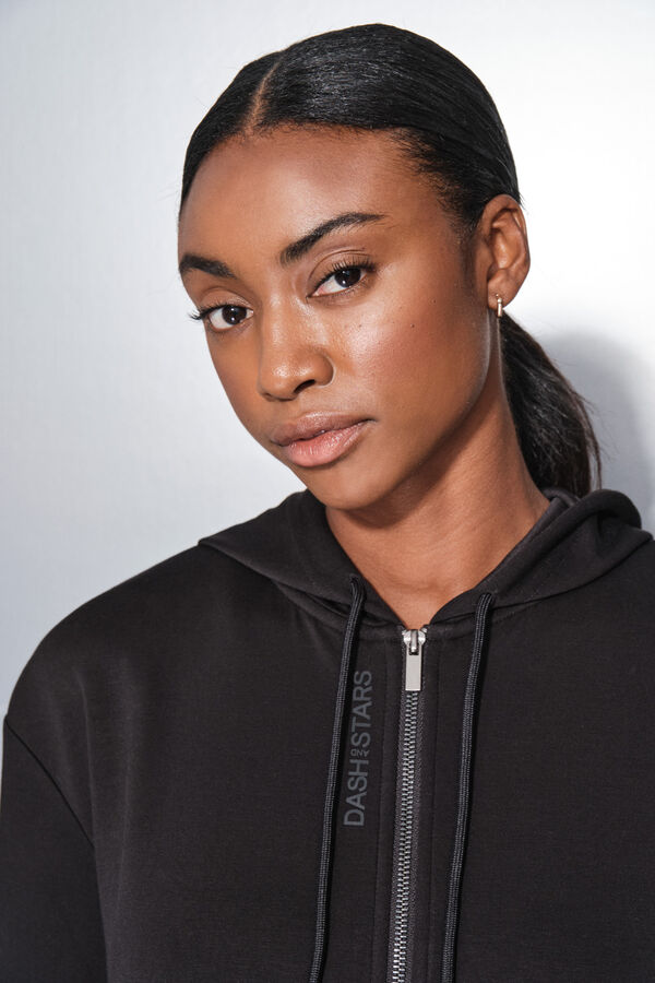 Dash and Stars Chaqueta negra cremallera  negro