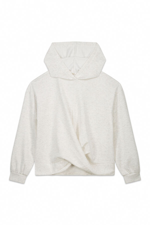 Dash and Stars Sudadera drapeado blanco beige