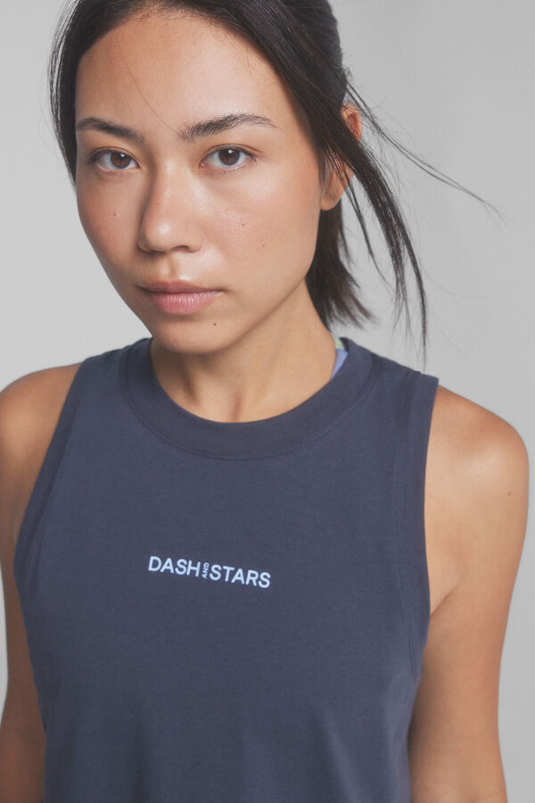 Dash and Stars Camisola 100% algod&atilde;o marengo cinzento