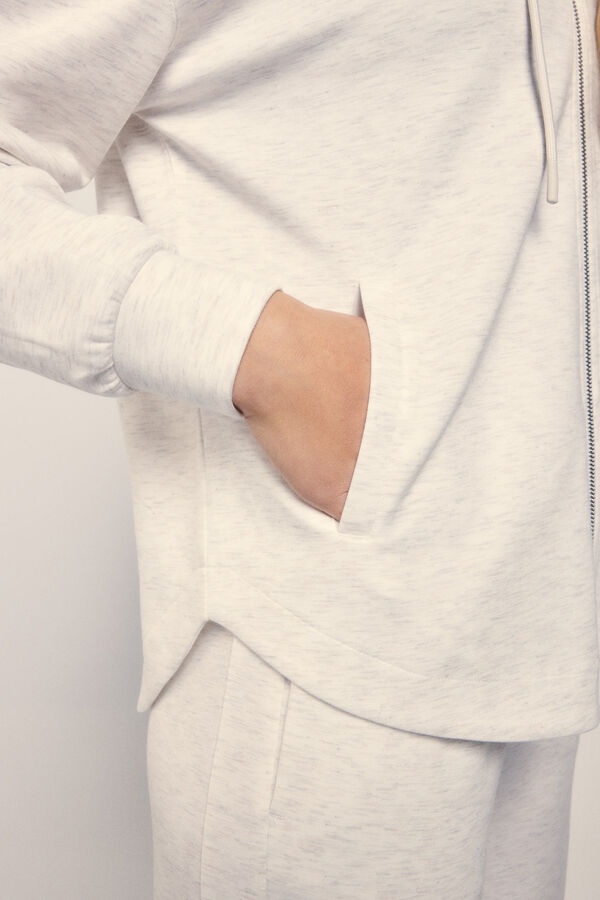 Dash and Stars Jaqueta modal cinza soft touch beige