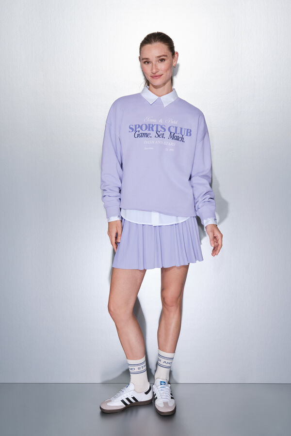 Dash and Stars Falda plisada lila malla interior morado/lila