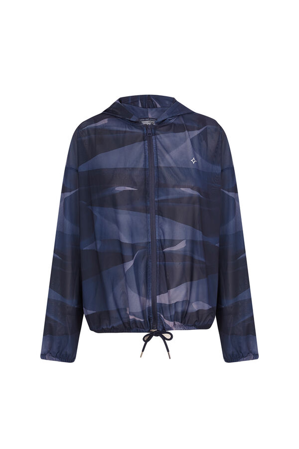 Dash and Stars Jaqueta leve em tecido técnica  azul