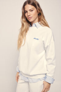 Dash and Stars Sudadera felpa piqu&eacute; marfil