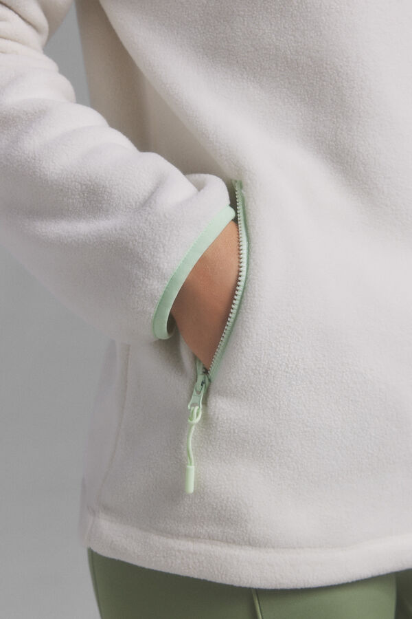 Dash and Stars Tecido de polar branca beige