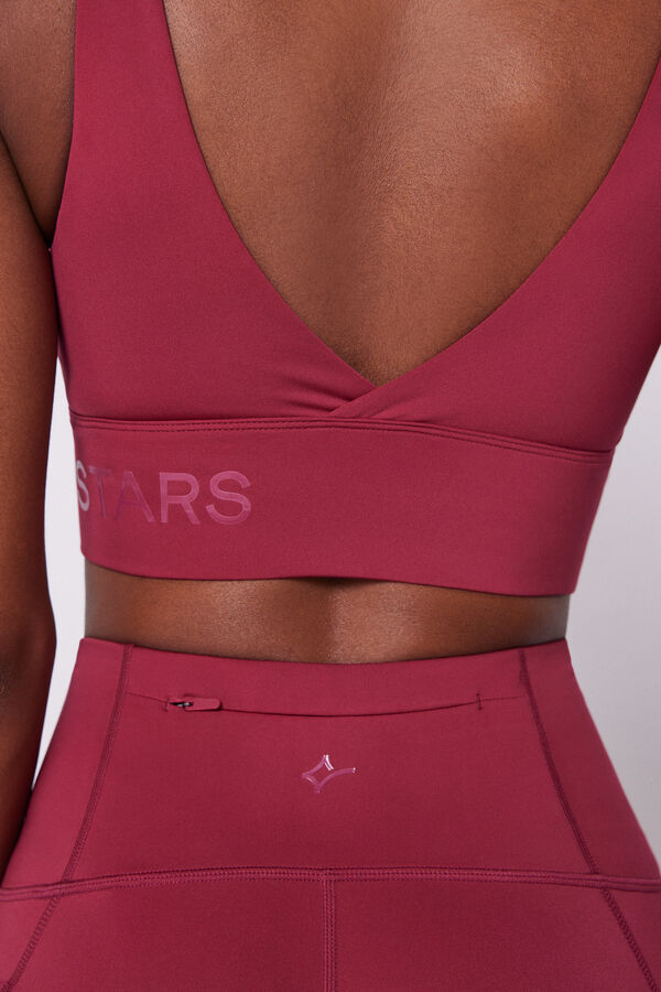 Dash and Stars Leggings crop frambuesa 4D Stretch rojo