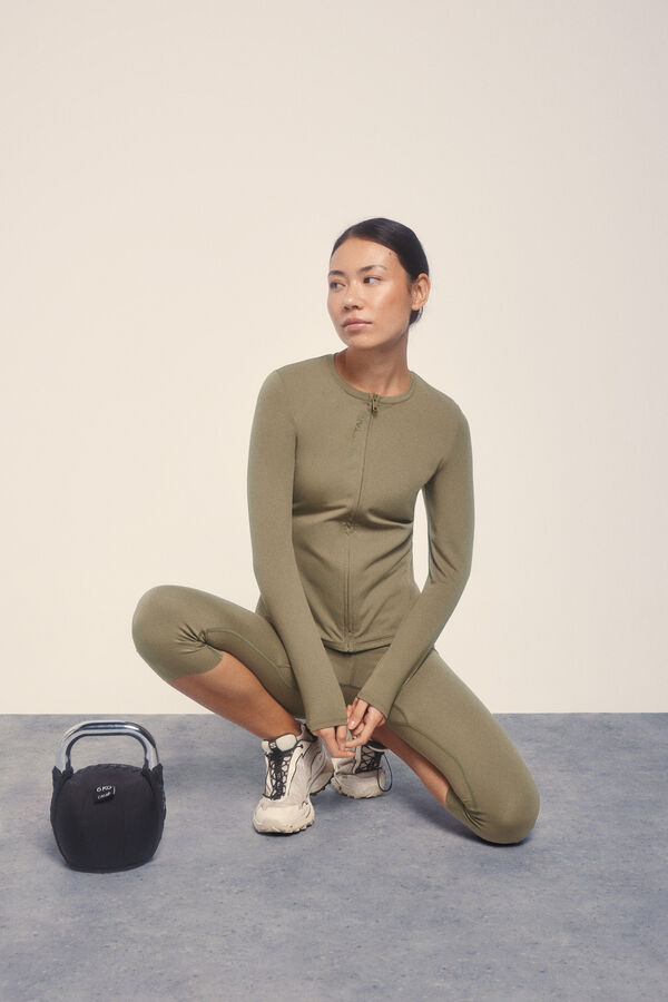 Dash and Stars Casaco cáqui com fecho-éclair impressão