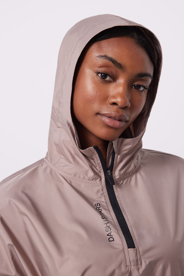 Dash and Stars Chaqueta canguro brillos wind resistant nude