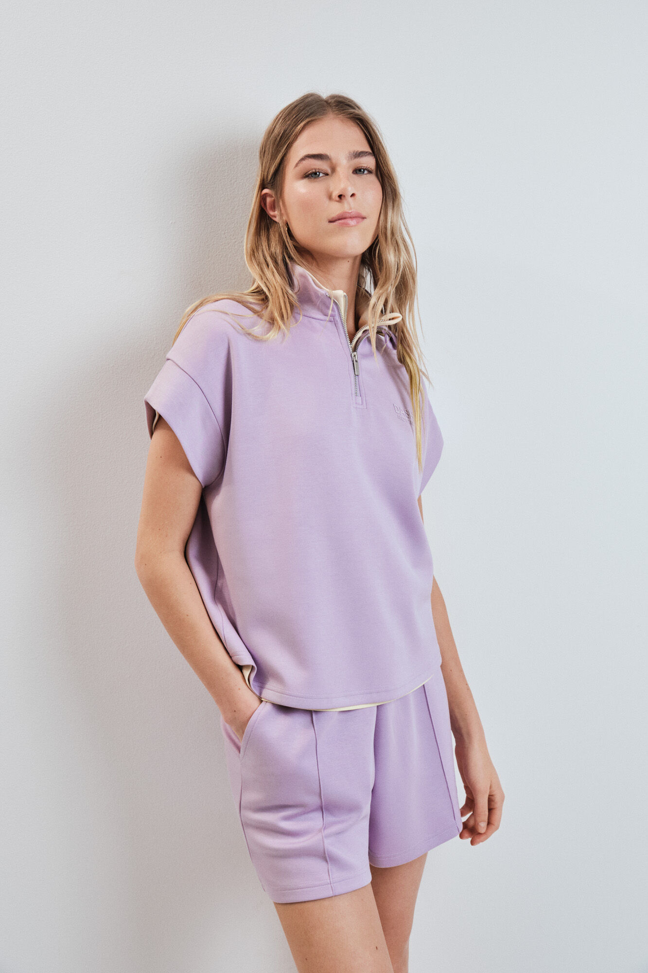Dash and Stars Cal&ccedil;&otilde;es largos em viscose suave lil&aacute;s