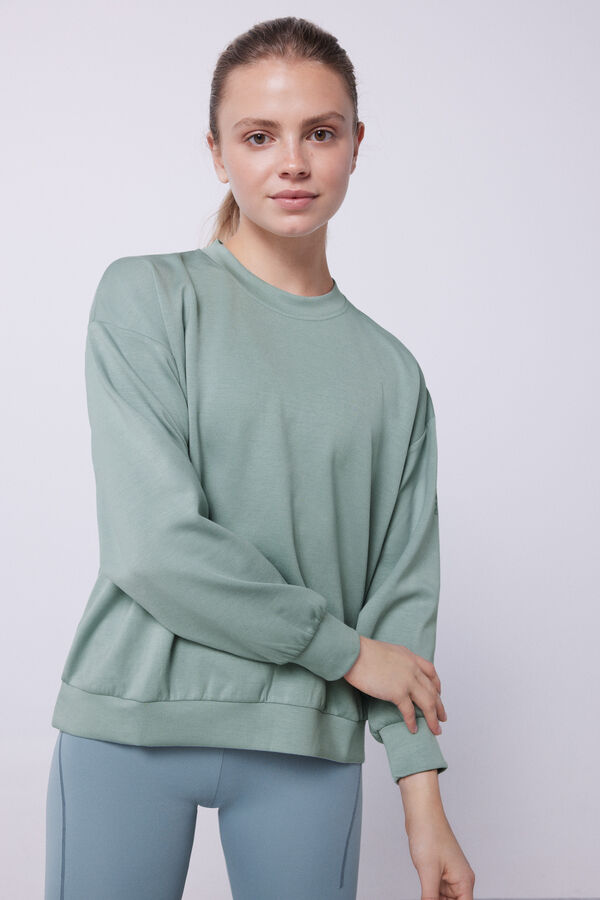 Dash and Stars Sweatshirt cinzenta de modal verde