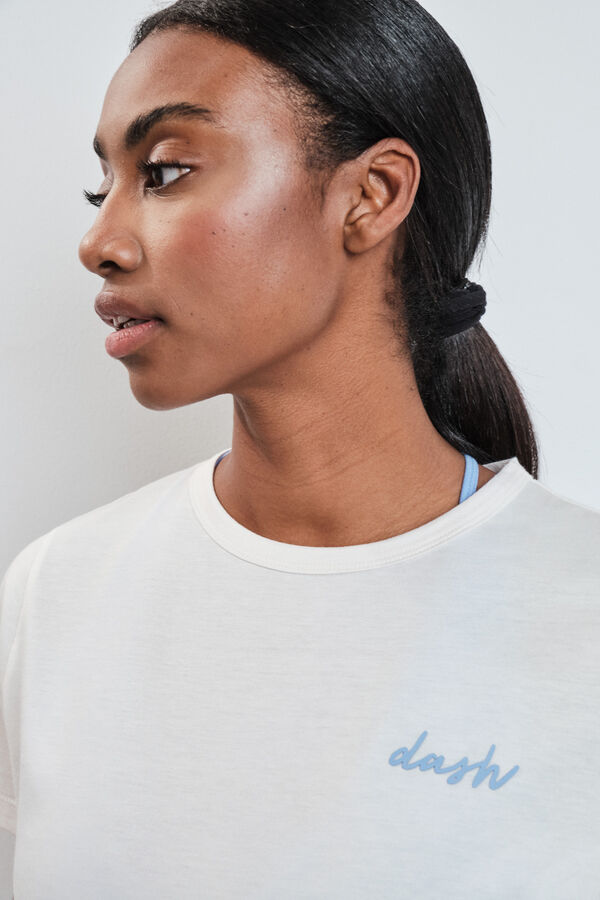 Dash and Stars T-shirt de manga curta extrassuave branca branco