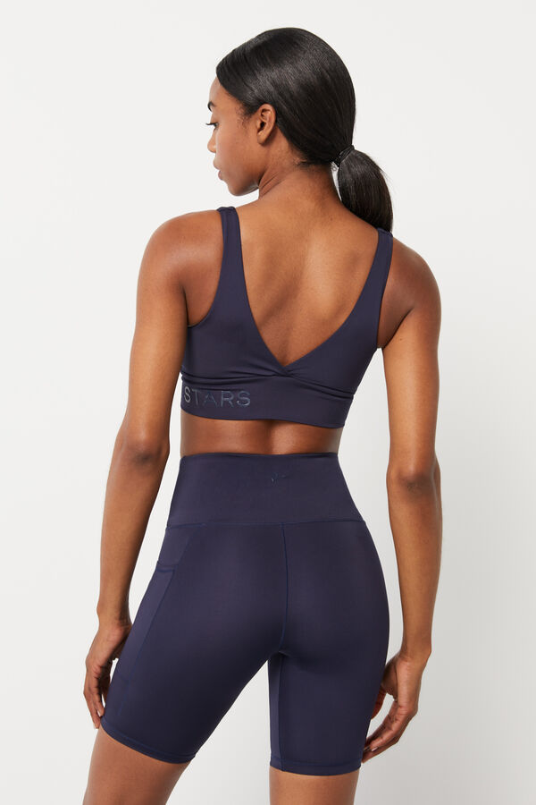 Dash and Stars Malhas ciclista cintura cruzada 4D Stretch azul