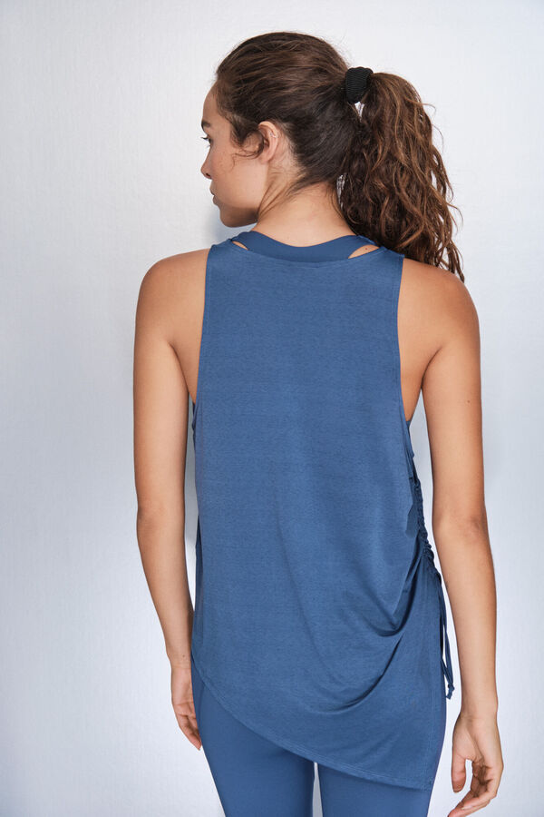 Dash and Stars Camiseta halter asim&eacute;trica azul azul