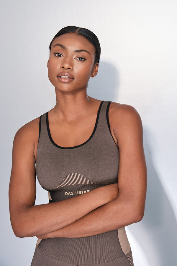 Dash and Stars Sujetador deportivo marr&oacute;n SEAMLESS FIT marr&oacute;n