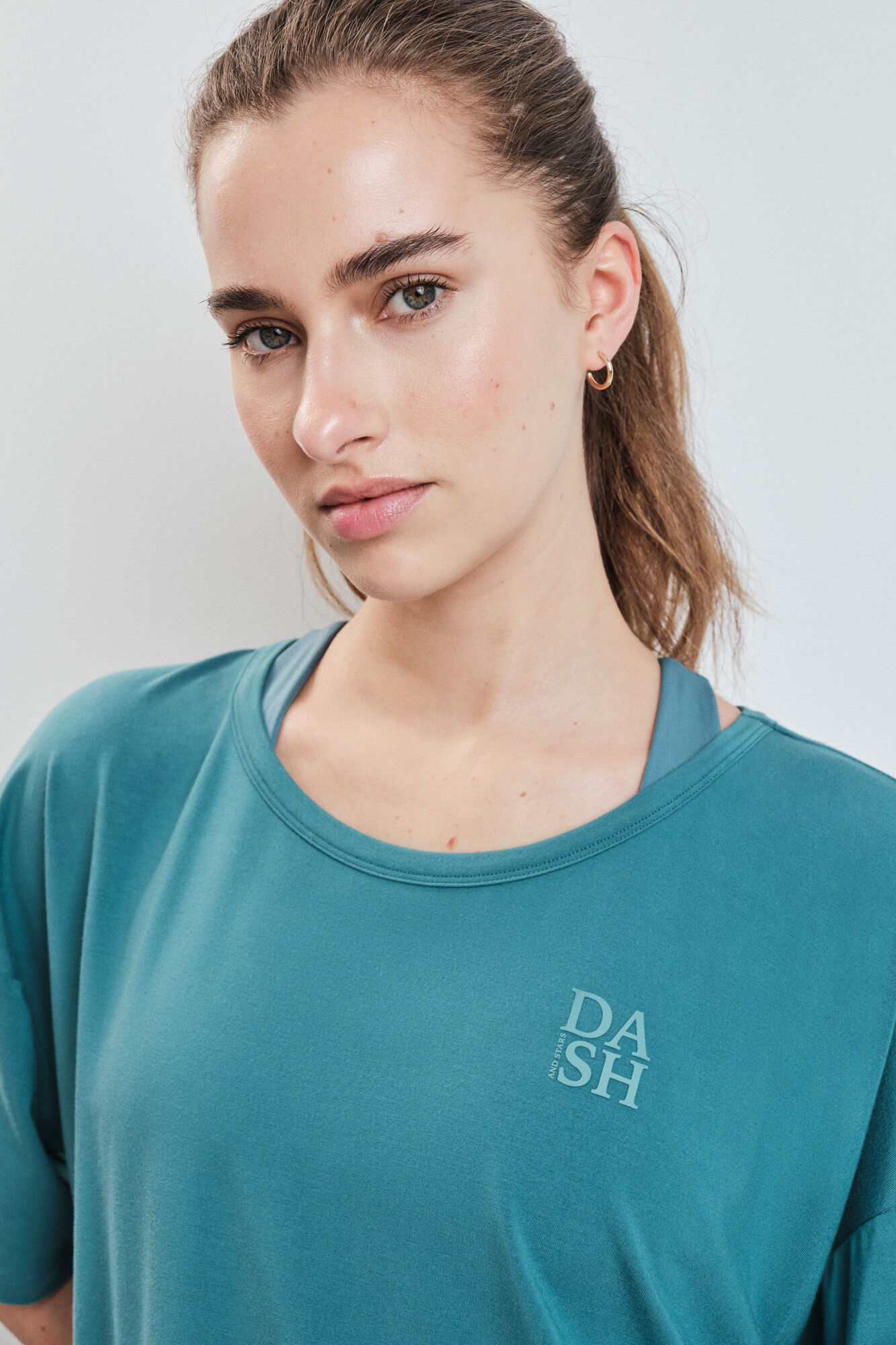 Dash and Stars T-shirt manga curta extrassuave verde