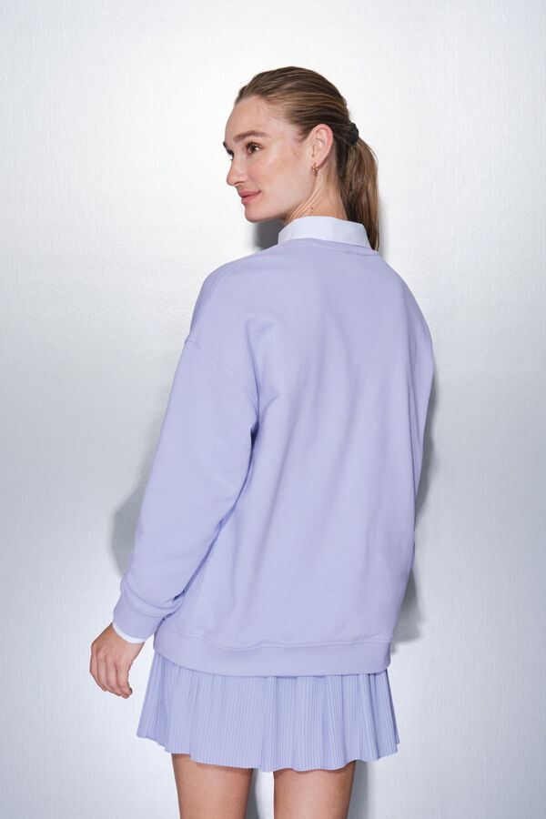 Dash and Stars Sudadera felpa 100% algod&oacute;n lila morado/lila