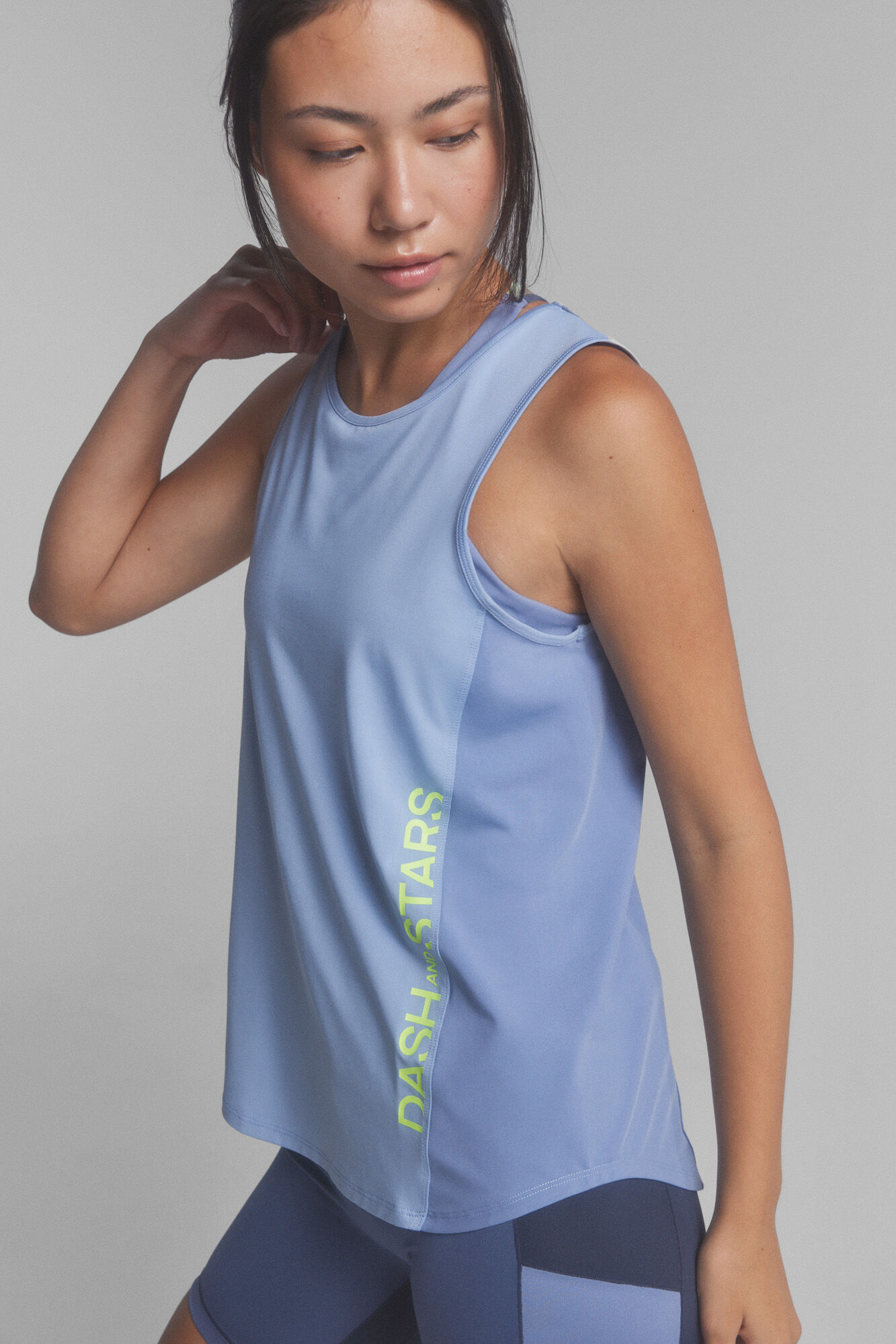 Dash and Stars Camiseta sin mangas tejido t&eacute;cnico azul