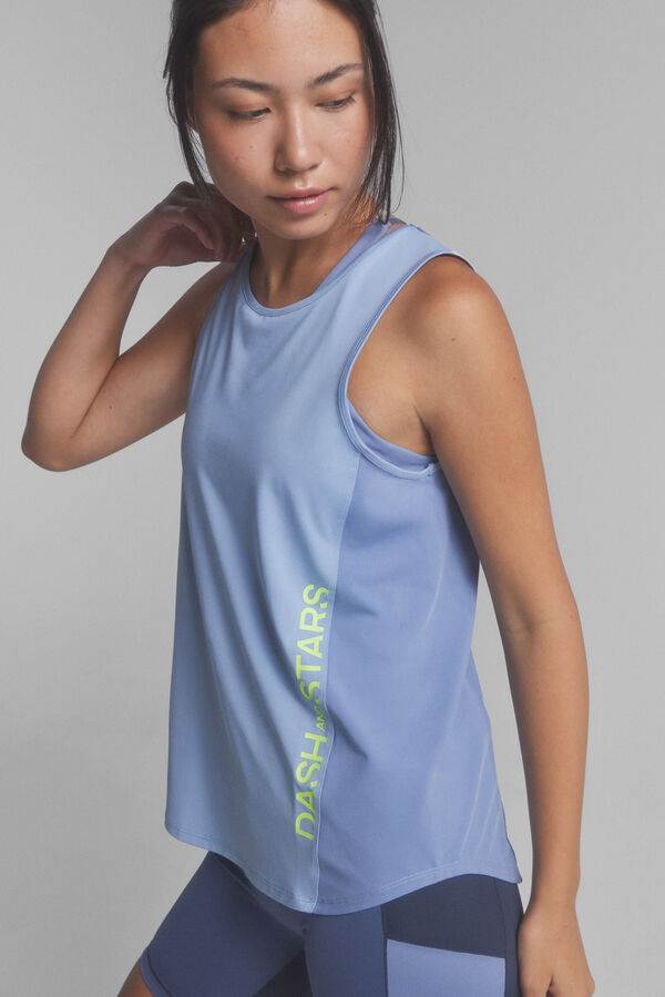 Dash and Stars Camiseta sin mangas tejido t&eacute;cnico azul azul