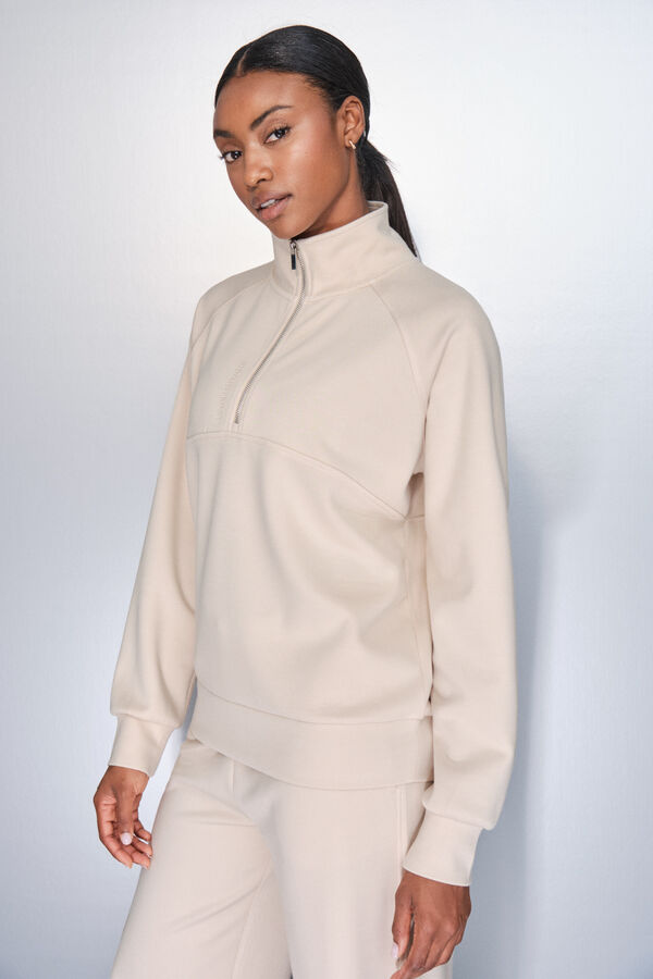 Dash and Stars Moletom sweatshirt com gola cru