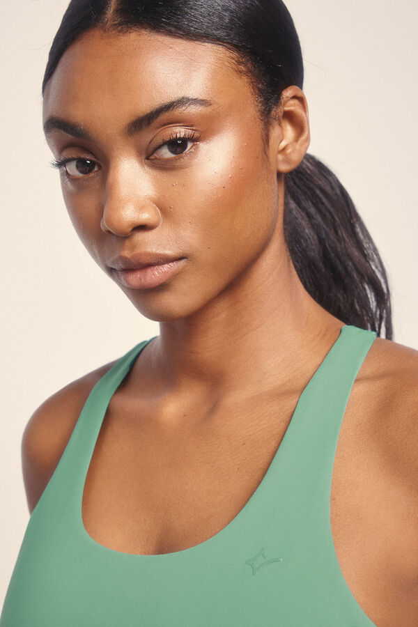 Dash and Stars Camiseta mangas justa verde verde