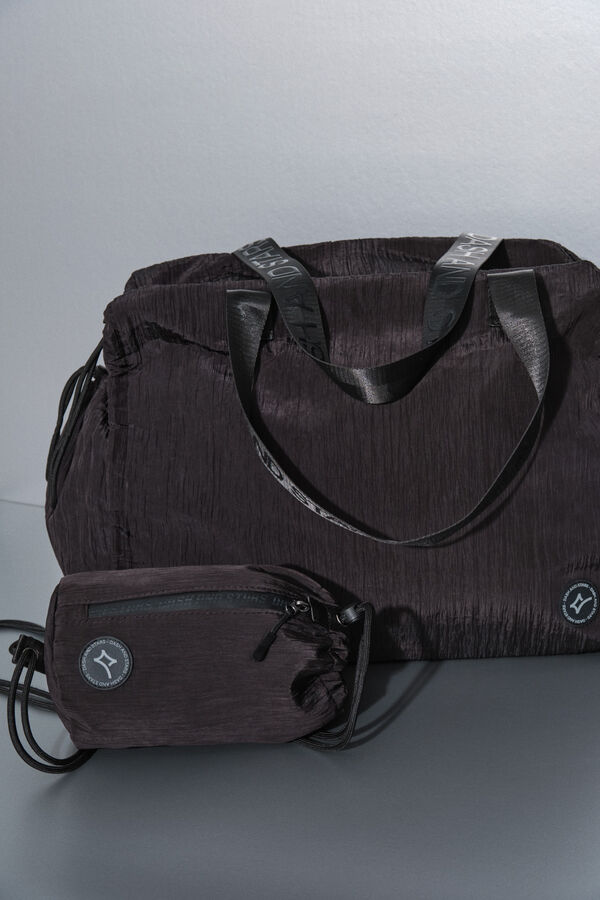 Dash and Stars Bolso viaje nylon negro satinado negro