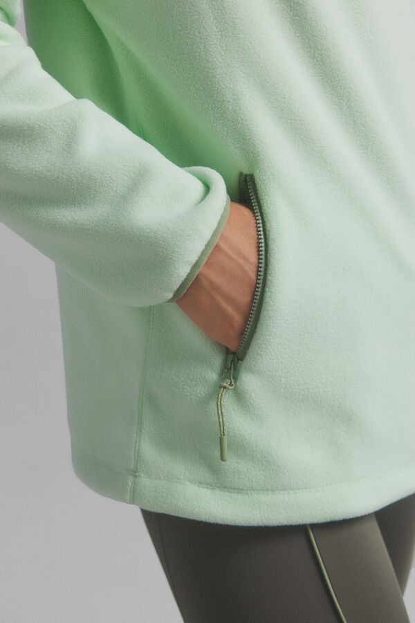 Dash and Stars Tecido de polar verde verde