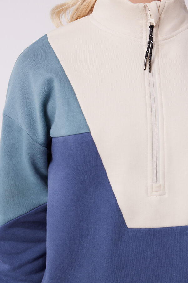 Dash and Stars Sudadera cremallera algod&oacute;n tricolor azul