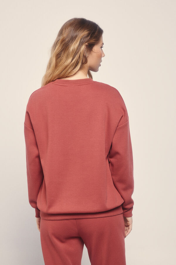 Dash and Stars Sudadera felpa piqu&eacute; granate estampado