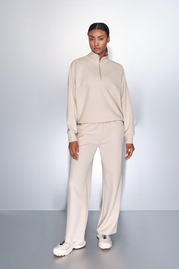 Dash and Stars Moletom sweatshirt com gola cru