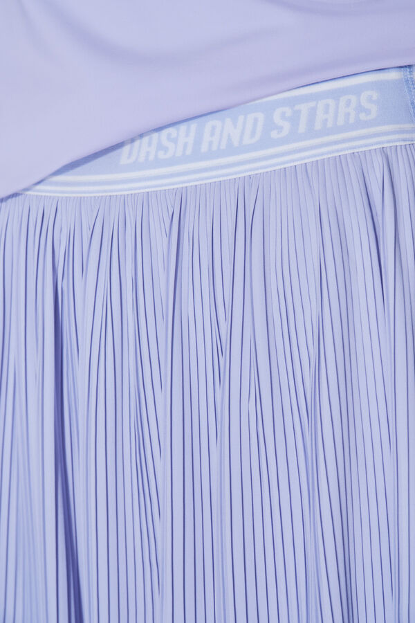 Dash and Stars Falda plisada lila malla interior morado/lila