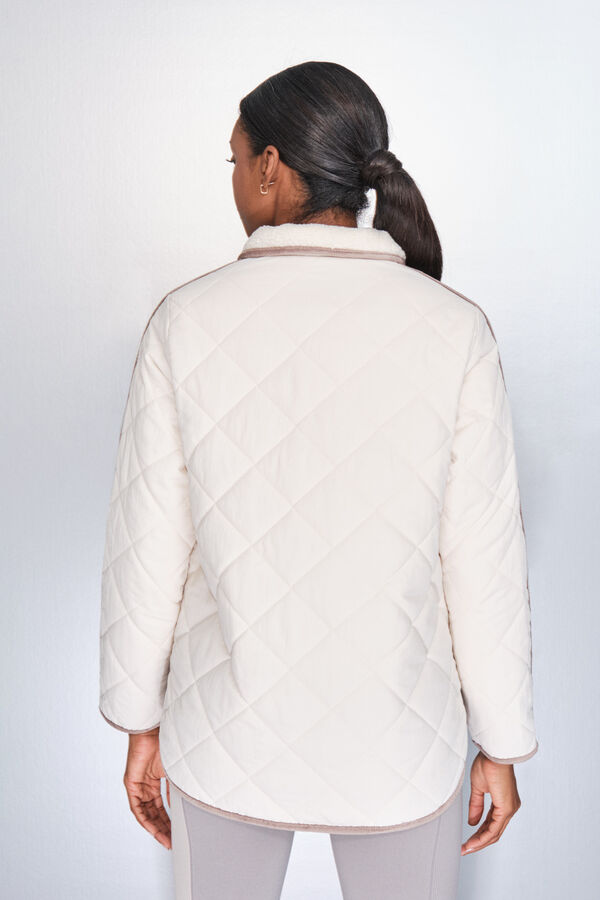 Dash and Stars Casaco acolchoada bege com losangos beige