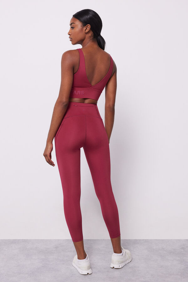 Dash and Stars Leggings crop frambuesa 4D Stretch rojo