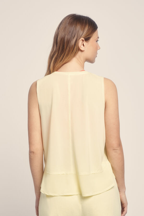 Dash and Stars Camiseta sin mangas halter amarillo estampado