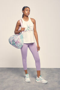 Dash and Stars T-shirt branca de algodão sem mangas