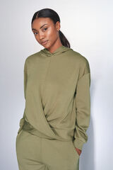 Dash and Stars Sweatshirt c&aacute;qui drapeado beige