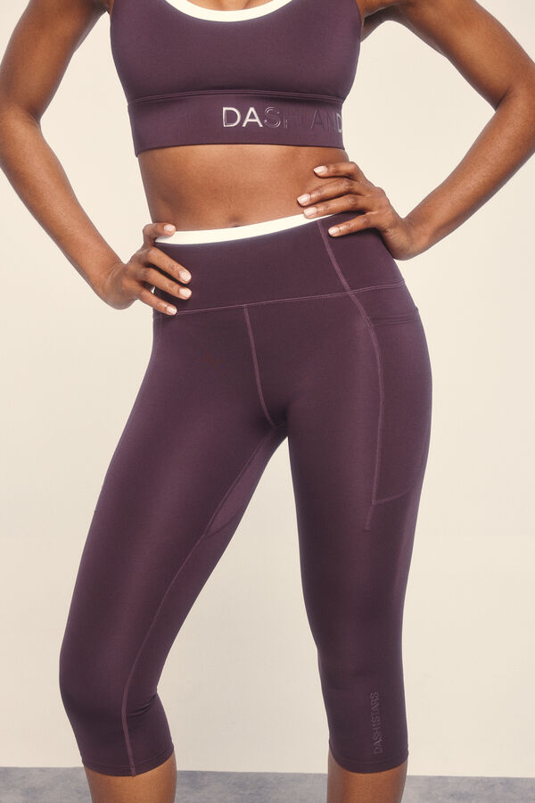 Dash and Stars Legging pirata 4D STRETCH roxa rosa