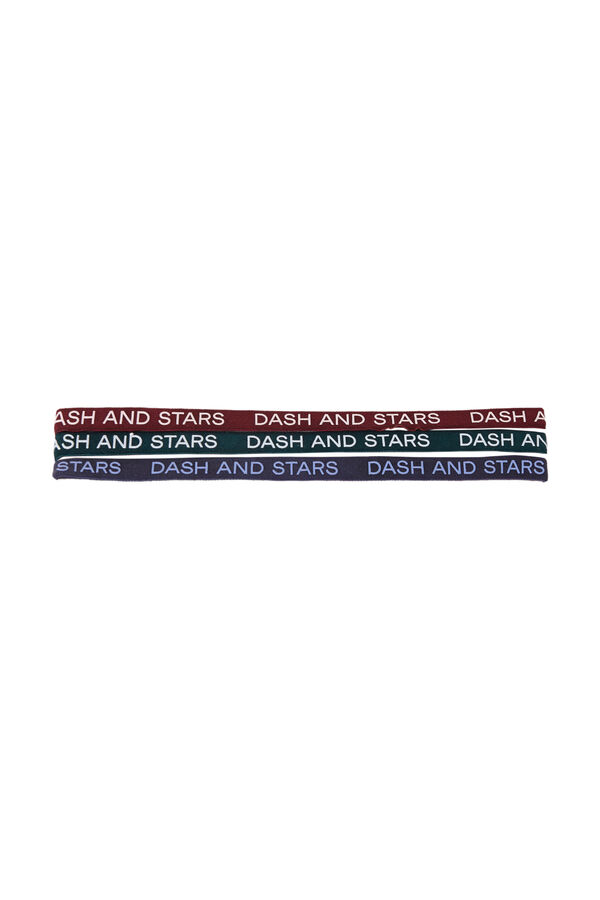 Dash and Stars Pack 3 diademas el&aacute;sticas logo verde