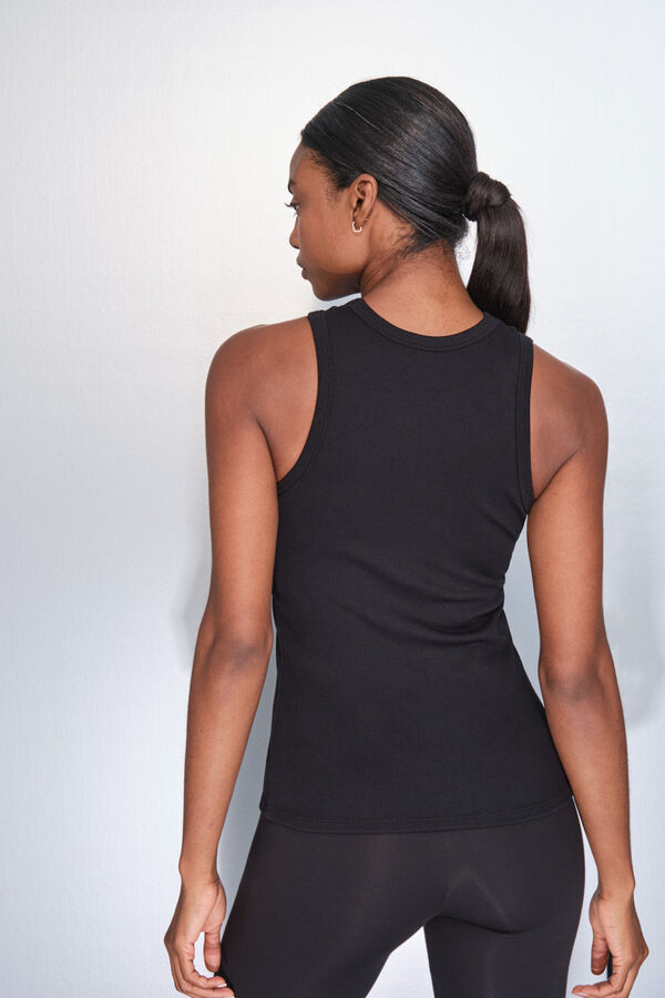 Dash and Stars Camiseta halter algod&oacute;n canal&eacute; negro negro