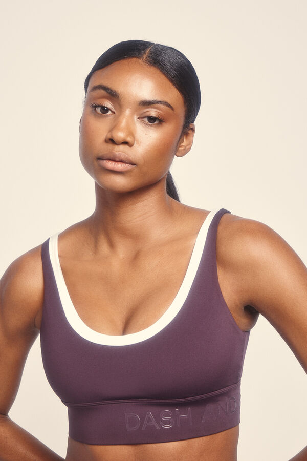 Dash and Stars Sujetador deportivo 4D Stretch morado rosa