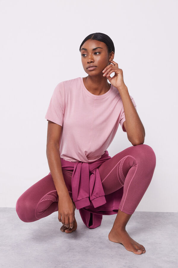 Dash and Stars Camiseta fluida modal rosa rosa