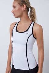 Dash and Stars Camiseta tirantes microfibra blanca beige