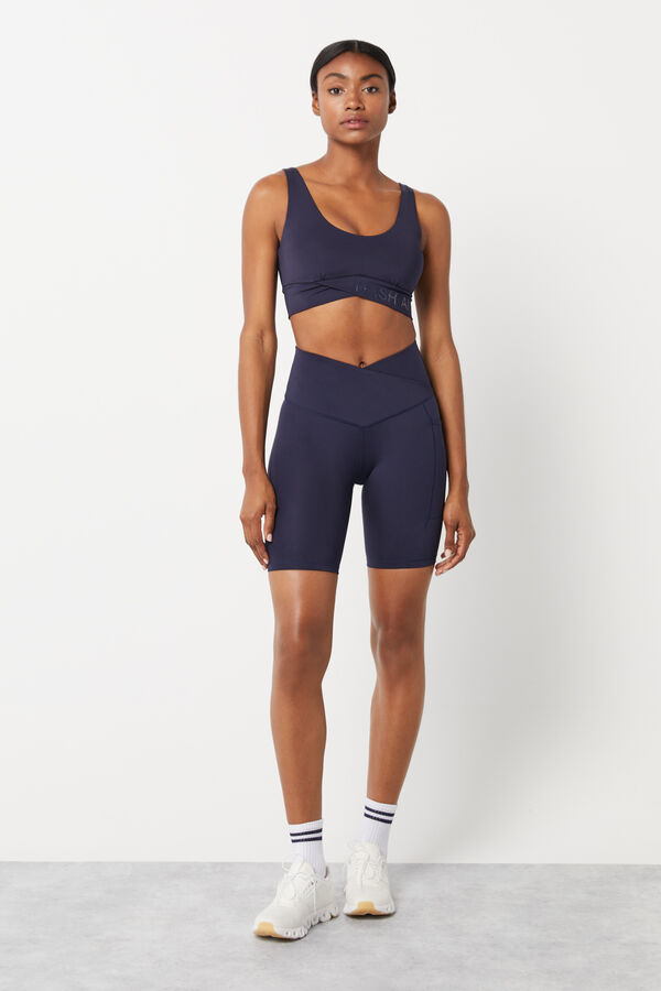 Dash and Stars Malhas ciclista cintura cruzada 4D Stretch azul