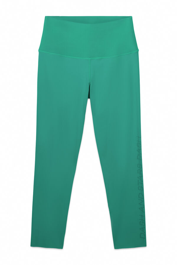 Dash and Stars Leggings verdes COMPRESSIVE com logo verde