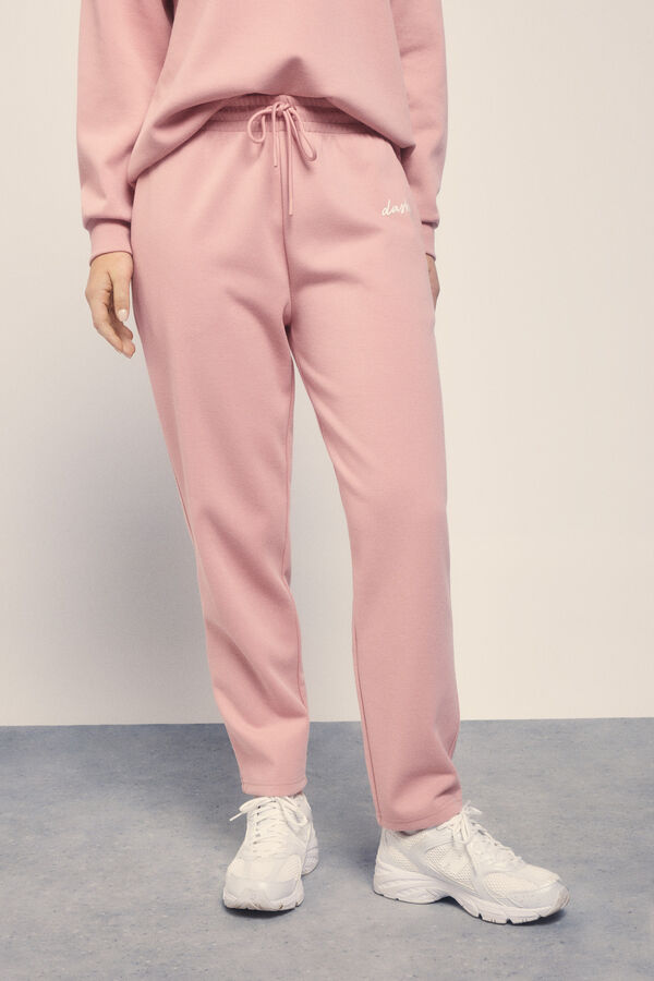 Dash and Stars Cal&ccedil;a reta de pel&uacute;cia em piqu&eacute; rosa rosa